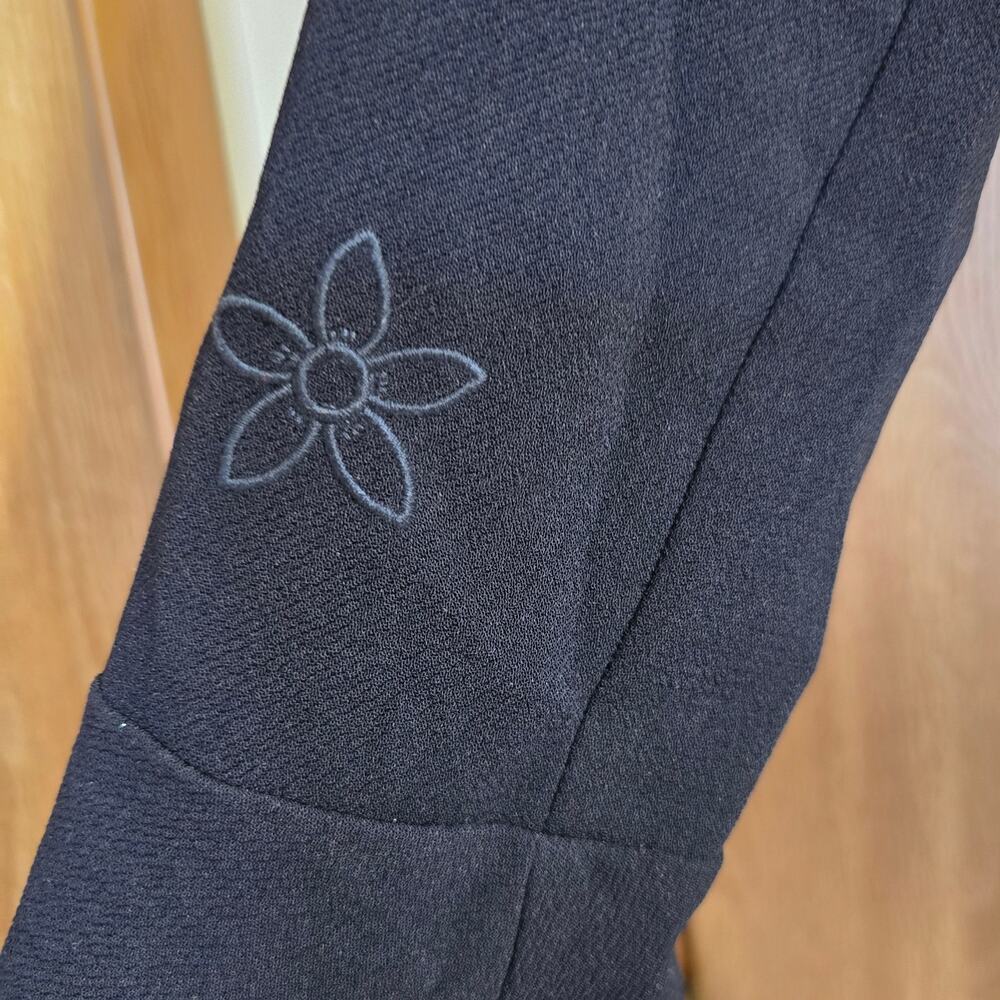 See by Chloé Navy Turtleneck Floral Star Crepe Dress. - Picture 7 of 13